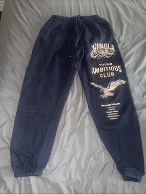 YoungLA Navy Ambitious Club Graphic Joggers